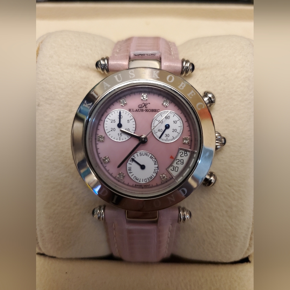 Klaus Kobec Womens Pink Chronograph Watch